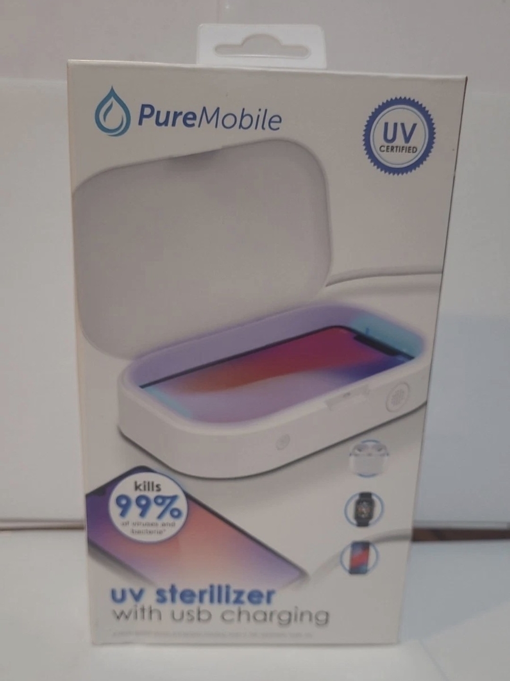 Pure Mobile UV Sterilizer With Suction For Phone Kills 99% of Viruses & Bacteria